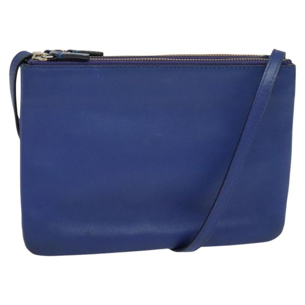 Celine Trio Leather Blue Leather Shoulder Bag Bag